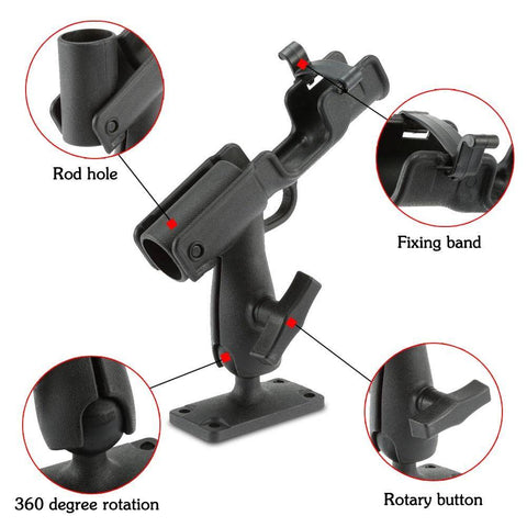 Image of 360 Degree Rotatable Rod Holder Bracket  for Boat ,Kayaking and Yacht Fishing