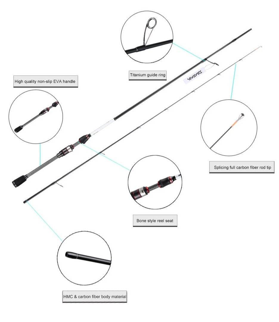 DAIWA SILVER CREEK.HK Spinning Fishing Rod | 2 Sections |Carbon Fiber | 5'| 6'8''| 7'2''| 7'8''