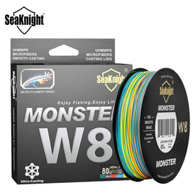 SeaKnight Monster W8 Multi-Color 8 Strands PE Fishing Line 300M 500M 15 20 30 40 50 80 100LB Smooth Braided Lines Carp Fishing