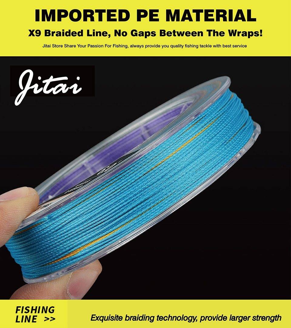 JITAI Multifilament PE Braided Fishing Line 9 Strands 109yd (100M)