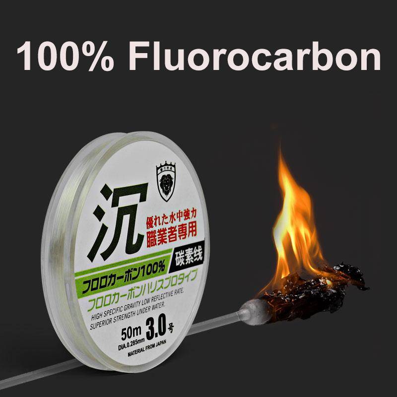 Linnhue 100% Fluorocarbon Carp Fishing Line |55 Yds (50m) | Invisible Sea Fishing Fluorocarbon Leader Line Clear