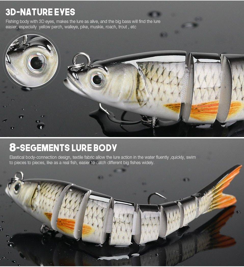 VTAVTA 5pcs Sinking Wobblers Lures Set | 8 Segments | 0.8oz/ 5.5'' |