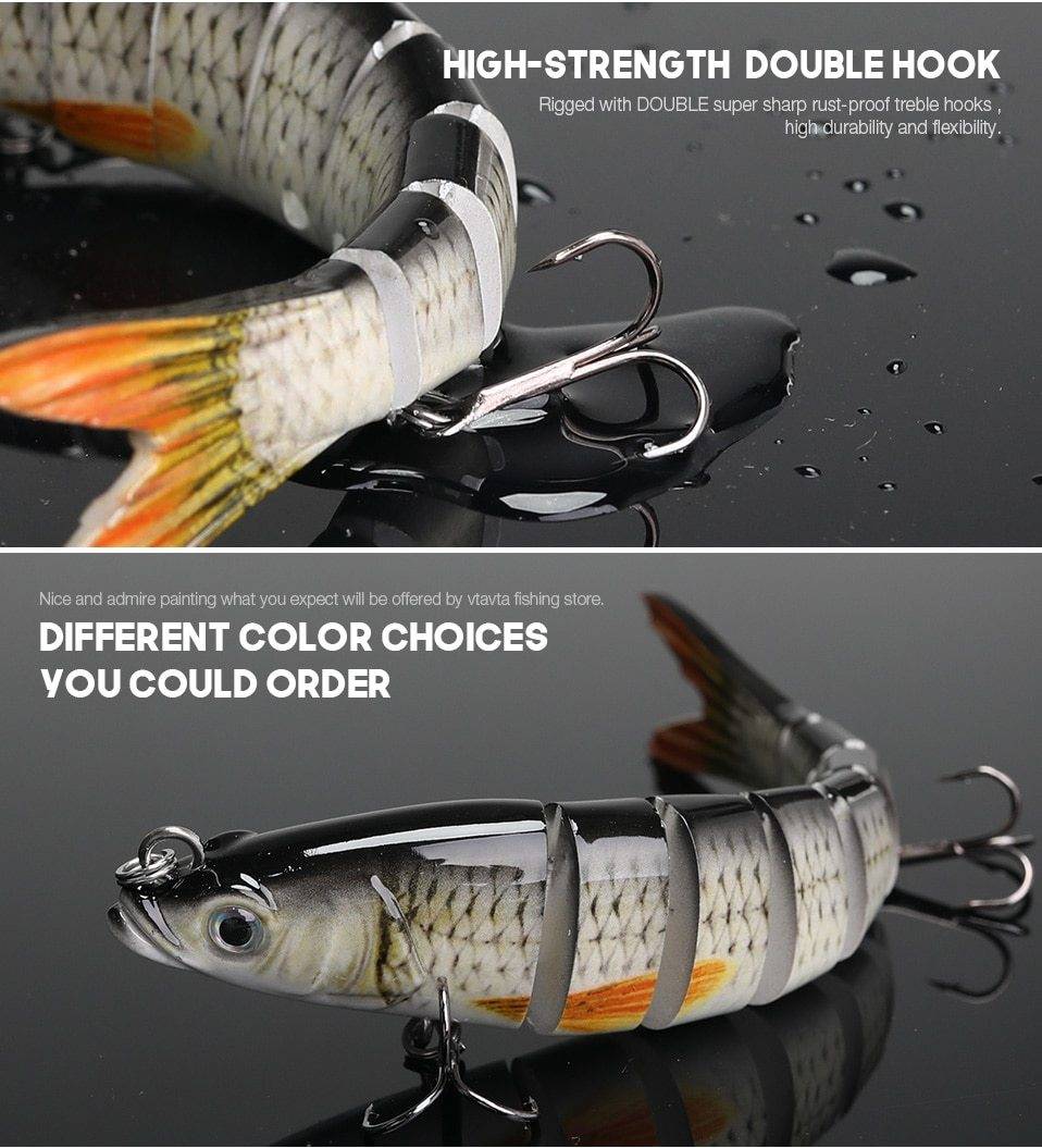 VTAVTA 5pcs Sinking Wobblers Lures Set | 8 Segments | 0.8oz/ 5.5'' |