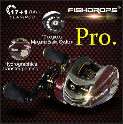 Image of FISHDROPS BC150 18BB Left Hand Right Hand Fishing Bait Casting Reel with One Way Clutch LEFT HAND/right hand