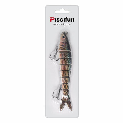 Image of Piscifun Hard Fishing Lure 14CM/5.51'' 27g/0.95oz | Multi Jointed 3D Eyes Lure | 8-Segment Hard Lure Crankbait With 2 Hook Fishing Baits