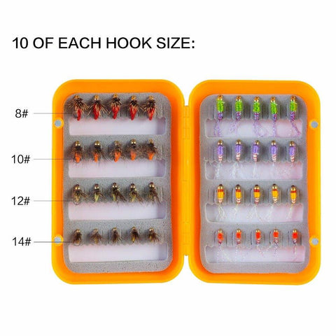 Image of Wet Flies Fly Fishing Lure | 40PCS with Fly Box |