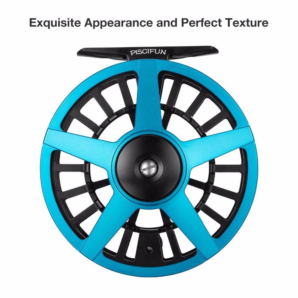 Piscifun AOKA Fly Fishing Reel | 5/6 7/8  Weights |  Right and Left Handed | Cork/Teflon Disc Drag System | Oversized Handle