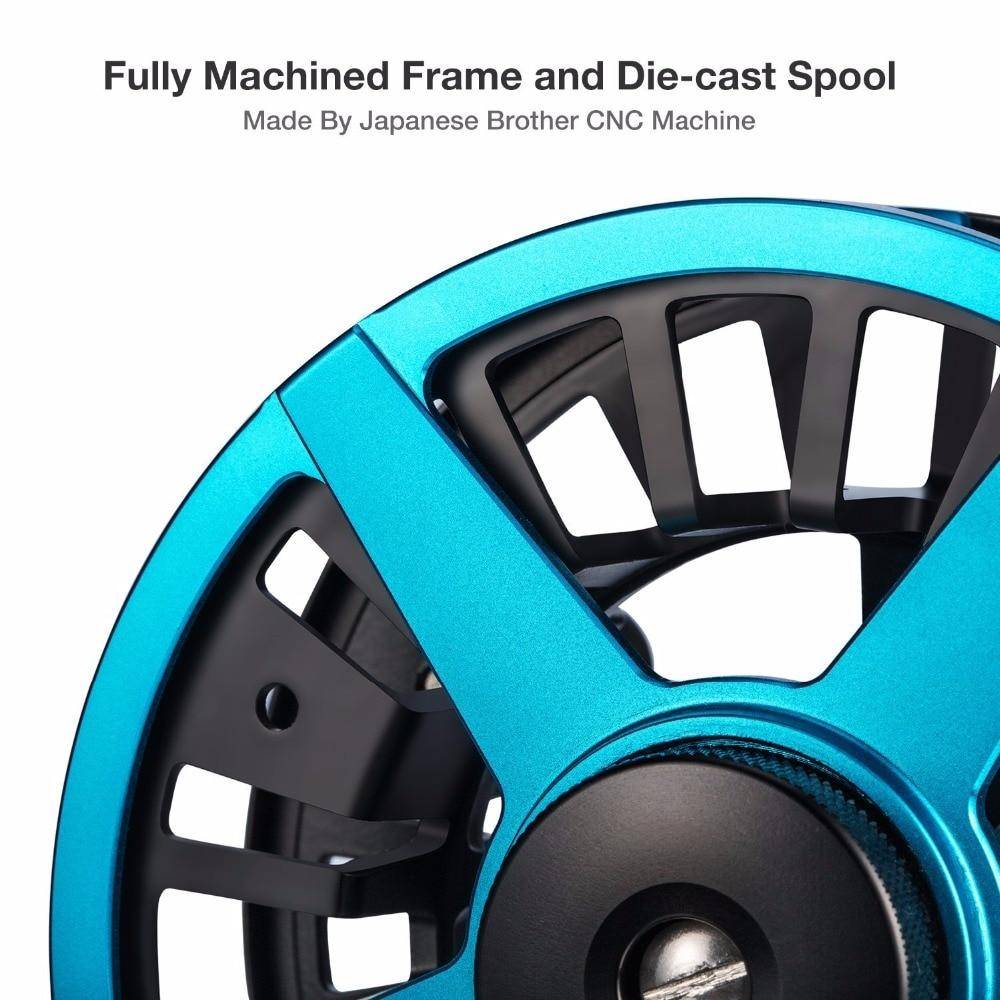 Piscifun AOKA Fly Fishing Reel | 5/6 7/8  Weights |  Right and Left Handed | Cork/Teflon Disc Drag System | Oversized Handle