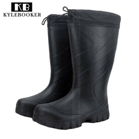 New Winter Mens Mid Calf Rubber Rain boots fishing hunting wear boots waterproof outdoor Waders  Rain Boot fish shoe