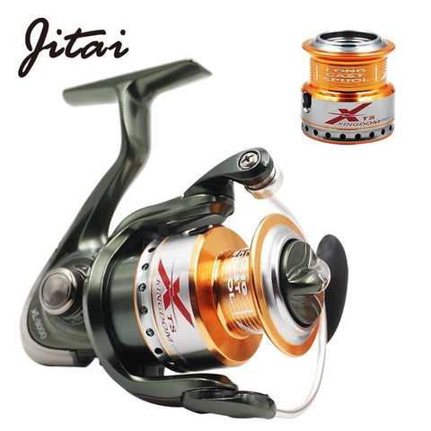 Image of JITAI XL Spinning Reel with Free Spare Metal Spool | 5.2:1 Gear Ratio | 9+1 Bearings Fishing Reel |17.6lb/8kg Max Drag | Saltwater Ready