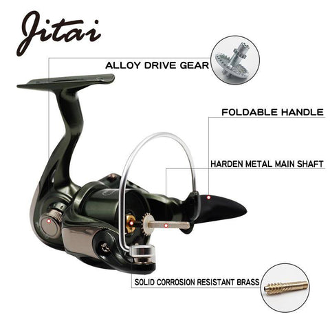 Image of JITAI XL Spinning Reel with Free Spare Metal Spool | 5.2:1 Gear Ratio | 9+1 Bearings Fishing Reel |17.6lb/8kg Max Drag | Saltwater Ready