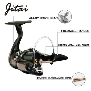 JITAI XL Spinning Reel with Free Spare Metal Spool | 5.2:1 Gear Ratio | 9+1 Bearings Fishing Reel |17.6lb/8kg Max Drag | Saltwater Ready