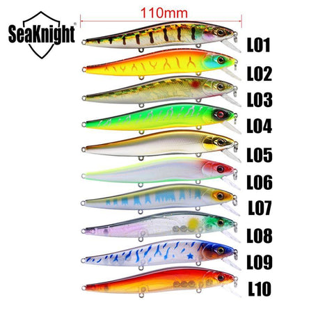 Image of SeaKnight SK020 Fishing Lure 1PC Minnow 14g 110mm 0-1M Depth Wobbling Minnow Floating Lure Hard Bait Fishing Wobblers 10 Colors