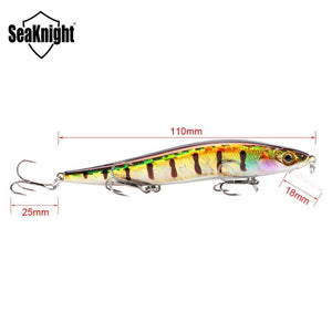 SeaKnight SK020 Fishing Lure 1PC Minnow 14g 110mm 0-1M Depth Wobbling Minnow Floating Lure Hard Bait Fishing Wobblers 10 Colors