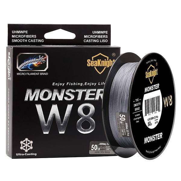 SeaKnight MONSTER W8 Braided Saltwater Fishing Line | 546yd (500M) 8 Strands  Multifilament Braid PE |15 - 100LB