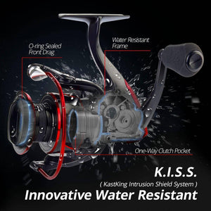 KastKing Sharky 3 Spinning Fishing Reel | 5.2:1 Gear Ratio  10+1 BB | Corrosion-free graphite body