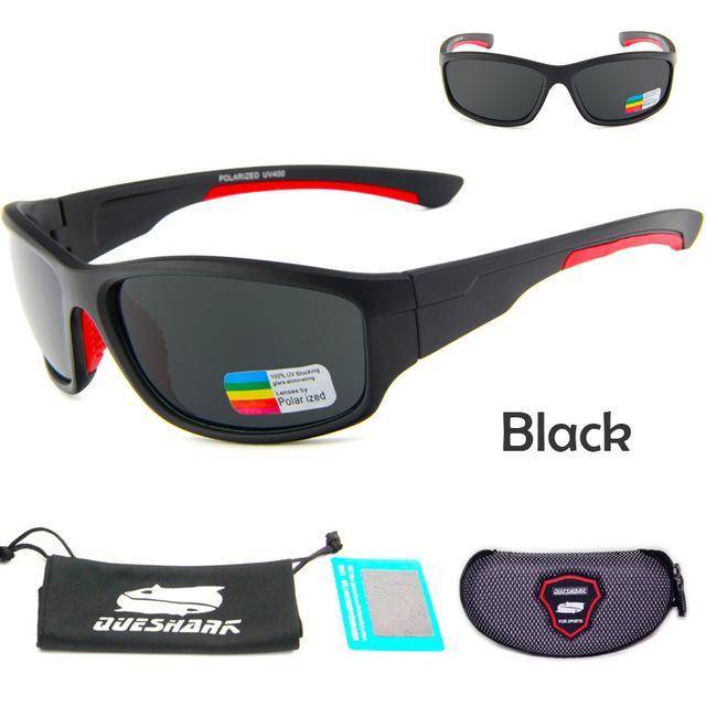 Black Queshark Men's Fishing Polarized Sunglasses