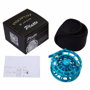 Piscifun Platte Blue Fly Fishing Reel | 3/4 5/6 7/8 9/10  Weights |  Right and Left Handed | Large Arbor