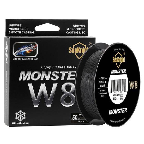 SeaKnight MONSTER W8 Braided Saltwater Fishing Line | 546yd (500M) 8 Strands  Multifilament Braid PE |15 - 100LB