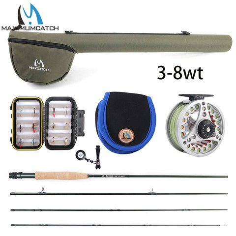 Image of Maximumcatch 5WT Fly Fishing Combo 9FT Medium-fast Fly Rod Pre-spooled Fly Reel 5F Fly Line With Cordura Triangle Tube