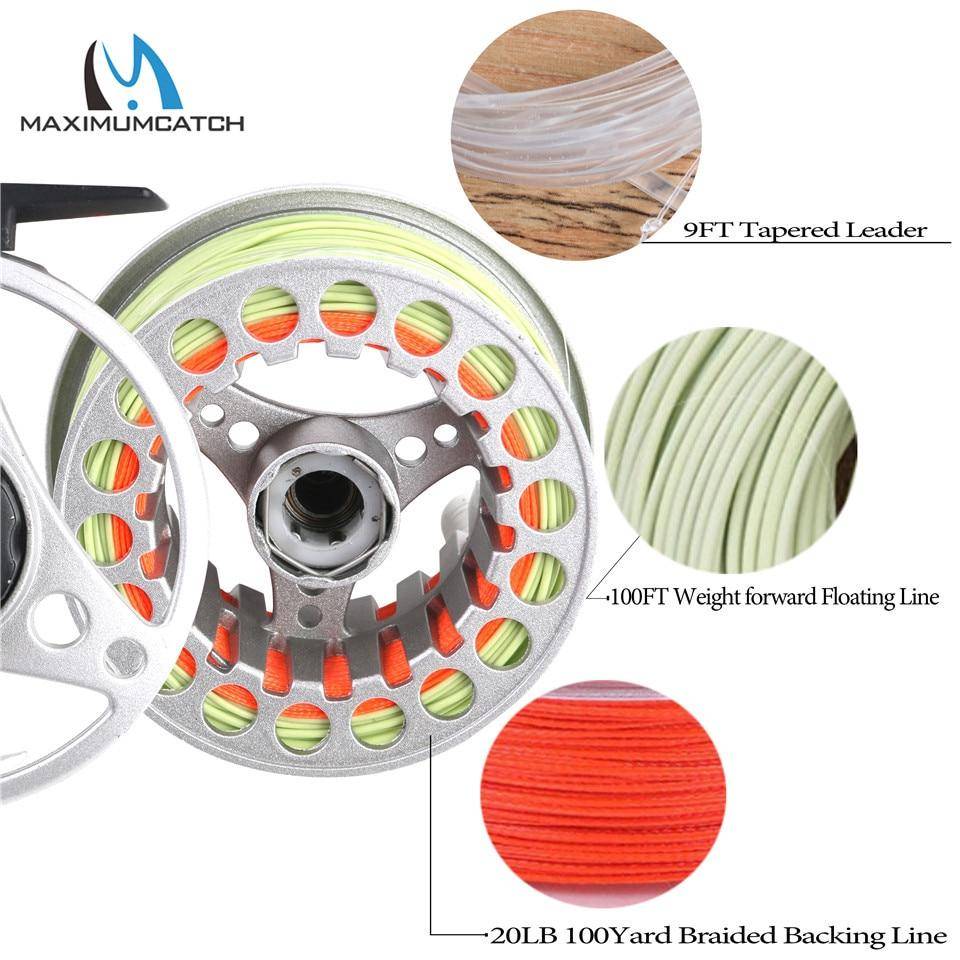 Maximumcatch 5WT Fly Fishing Combo 9FT Medium-fast Fly Rod Pre-spooled Fly Reel 5F Fly Line With Cordura Triangle Tube