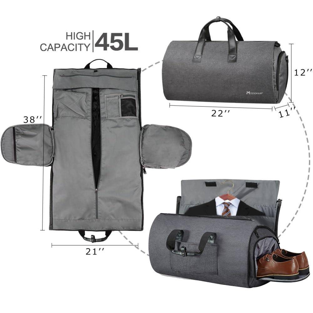 Modoker New Travel Garment Bag Shoulder Strap Duffel Bag Business Fashion Carry on Hanging Clothing Multiple Pockets