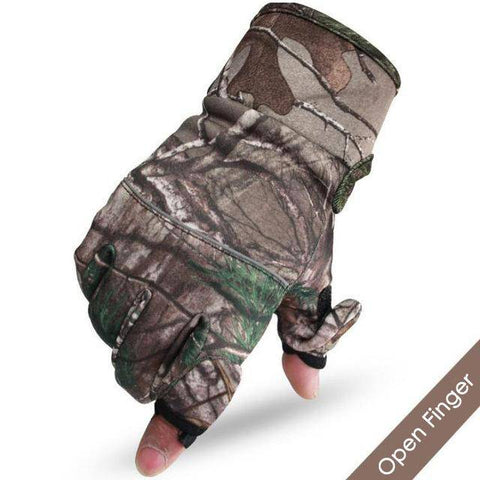 Image of Camouflage Fishing Gloves Hunting Gloves Anti-Slip 2 Fingers Cut Outdoor Camping Cycling Half Finger Sport Gloves Camo