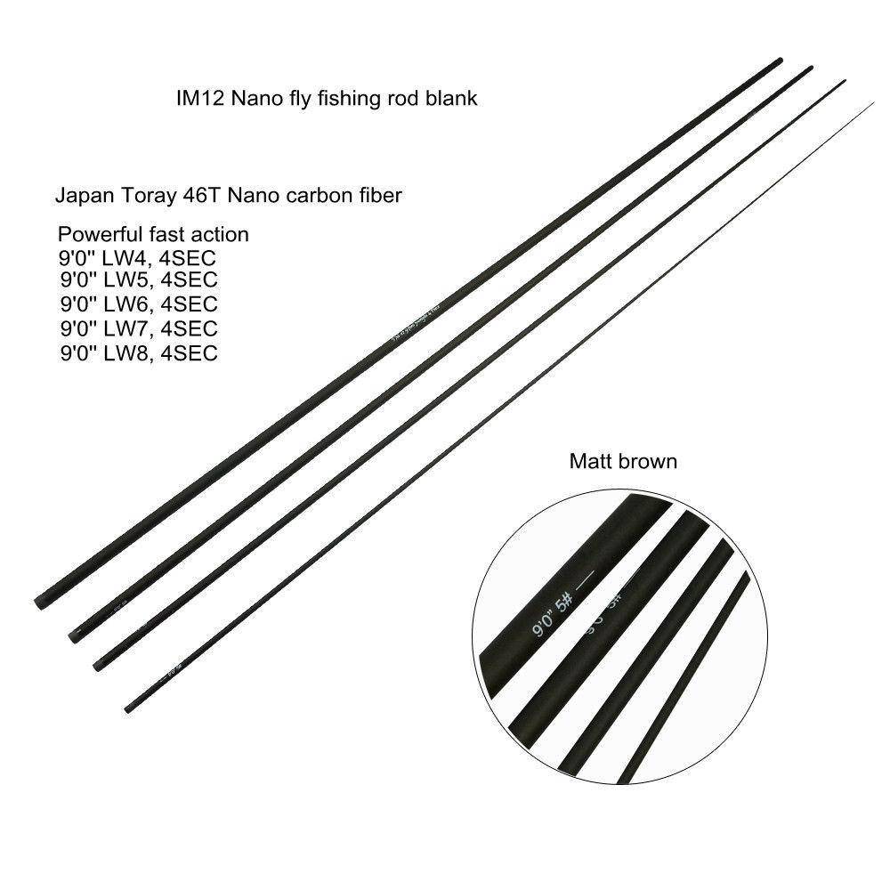 Aventik 9' Super Light Fast Action Fly Fishing Rod | LW4 To LW8 IM12 | 4 sections|