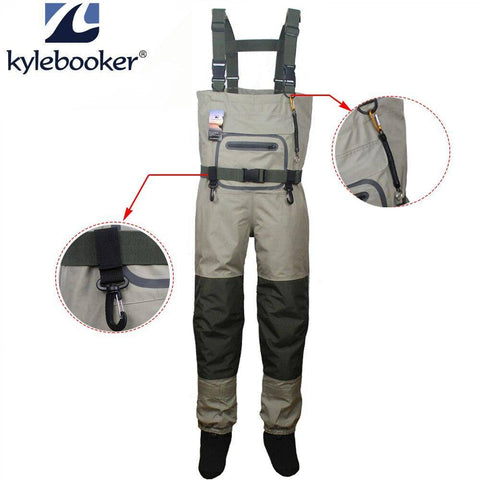 Image of Fishing Waders Durable and Comfortable Stocking foot Chest Wader kits  for Men and Women