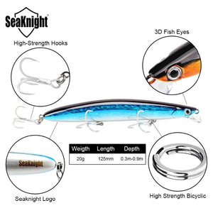 SeaKnight SK008 Minnow Fishing Lure 1PC 20g 125mm 0.3-0.9M Floating Hard Bait Long Casting Lure Carp Fishing Tackle Fishing Bait