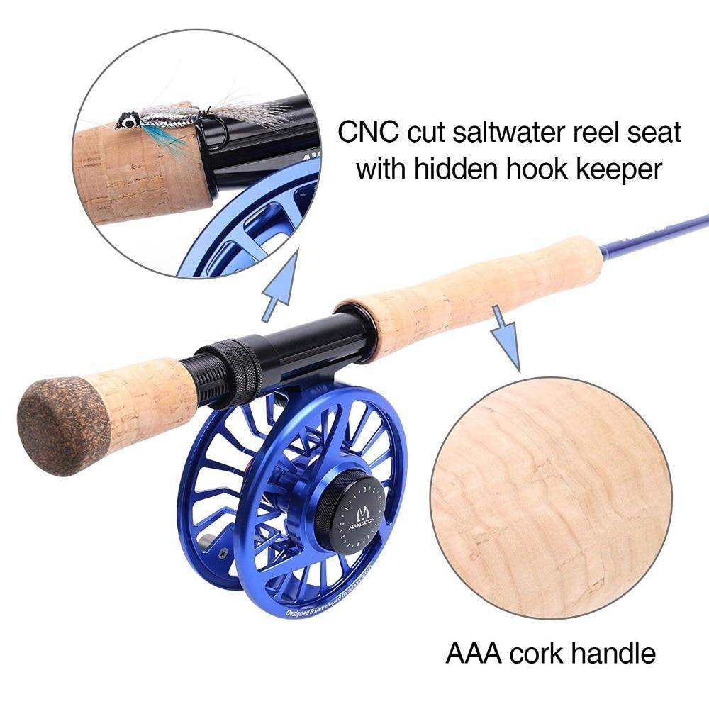 Maximumcatch Saltwater Fly Fishing Rod 8 - 12WT 9FT | Fast Action |30T SK Carbon Fiber  Rod Tube