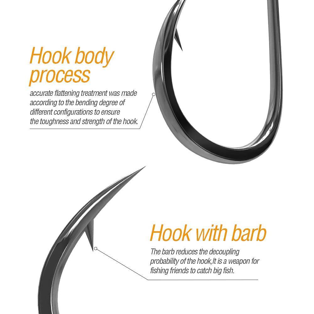 DONQL Fishing Hooks Barbed | 100 Pieces