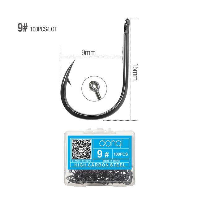 DONQL Fishing Hooks Barbed | 100 Pieces
