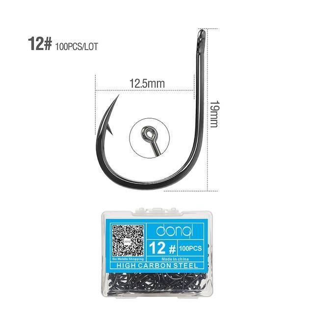 DONQL Fishing Hooks Barbed | 100 Pieces