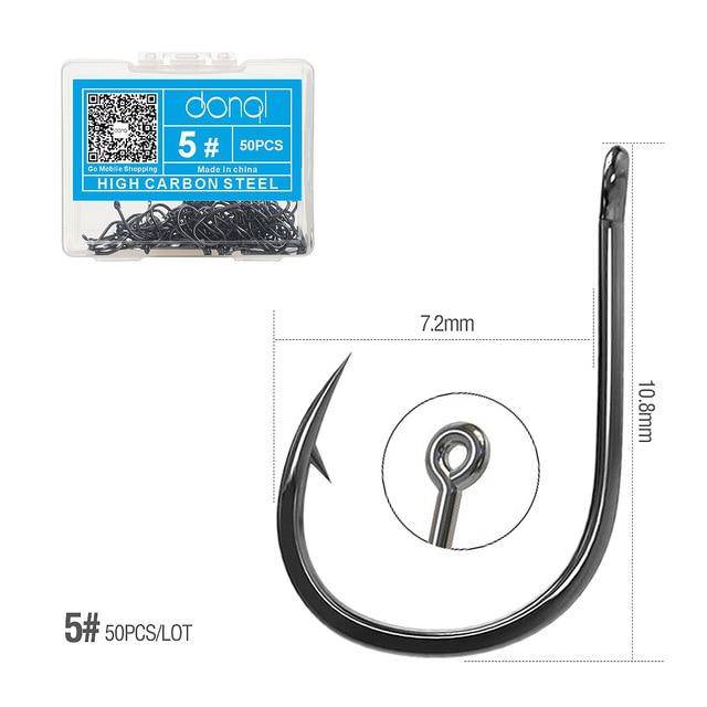 DONQL Fishing Hooks Barbed | 50 Pieces