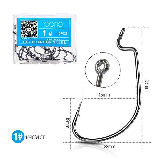 DONQL Carbon Steel Fishing Hooks |10 Pieces Set