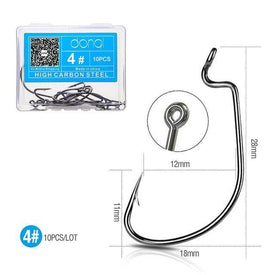 DONQL Carbon Steel Fishing Hooks |10 Pieces Set