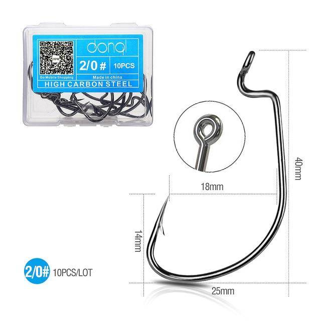 DONQL Carbon Steel Fishing Hooks |10 Pieces Set