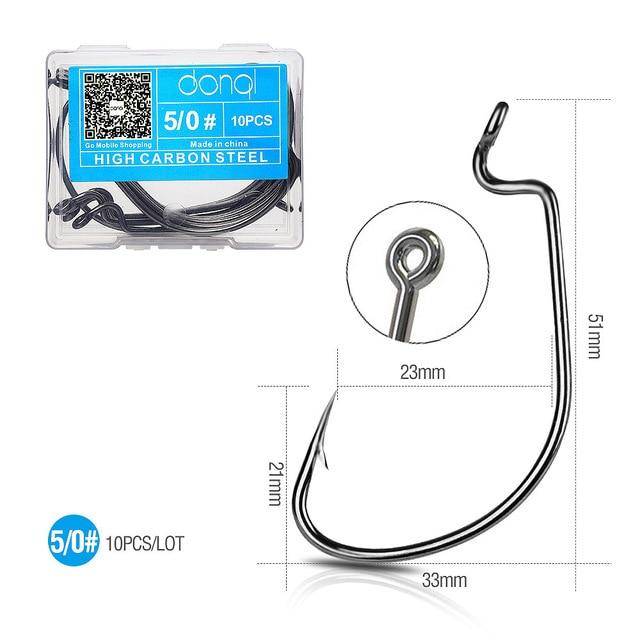 DONQL Carbon Steel Fishing Hooks |10 Pieces Set