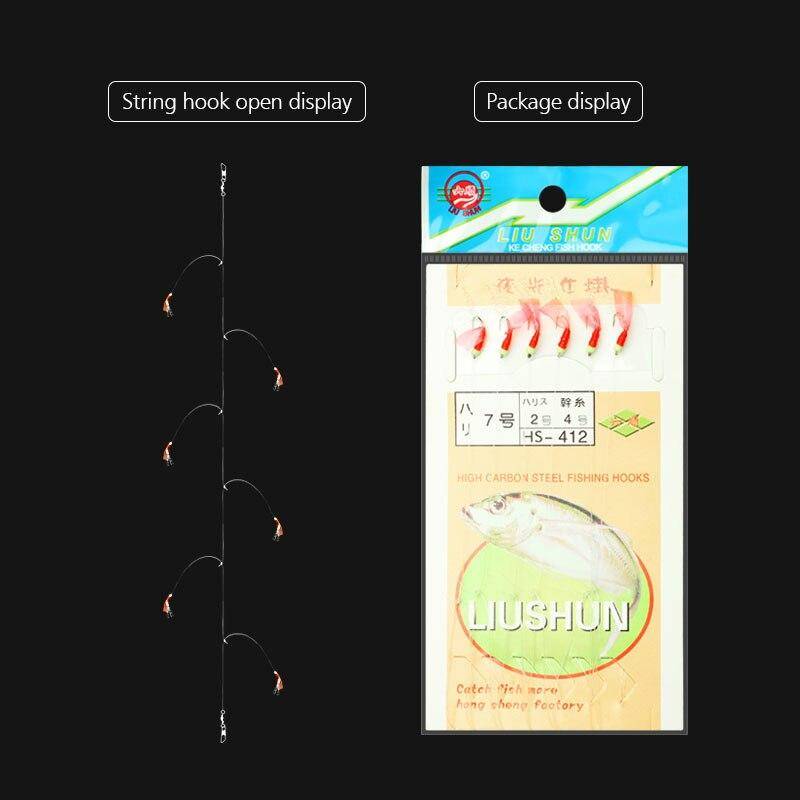 LINNHUE Luminous Bionic Fishing Hooks | 6 Pieces Lot