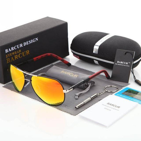 Image of BARCUR Aviator Men's Sunglasses | Polarized UV 400