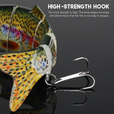 Image of VTAVTA FISHING BASS LURE MULTI JOINTED ARTIFICIAL BAIT SEGMENT LIFELIKE TROUT SWIMBAIT HARD CRANKBAIT TREBLE HOOKS