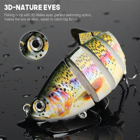 Image of VTAVTA FISHING BASS LURE MULTI JOINTED ARTIFICIAL BAIT SEGMENT LIFELIKE TROUT SWIMBAIT HARD CRANKBAIT TREBLE HOOKS