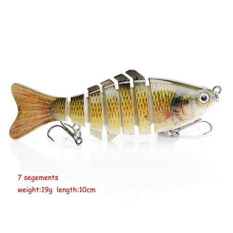 Image of VTAVTA FISHING BASS LURE MULTI JOINTED ARTIFICIAL BAIT SEGMENT LIFELIKE TROUT SWIMBAIT HARD CRANKBAIT TREBLE HOOKS