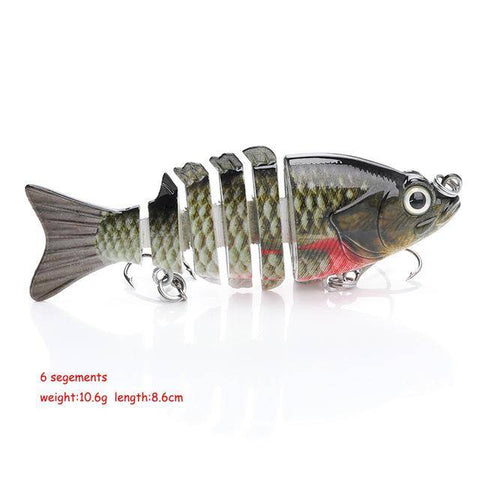 Image of VTAVTA FISHING BASS LURE MULTI JOINTED ARTIFICIAL BAIT SEGMENT LIFELIKE TROUT SWIMBAIT HARD CRANKBAIT TREBLE HOOKS