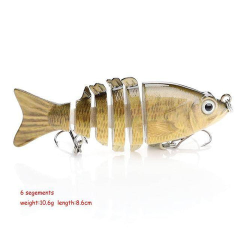 Image of VTAVTA FISHING BASS LURE MULTI JOINTED ARTIFICIAL BAIT SEGMENT LIFELIKE TROUT SWIMBAIT HARD CRANKBAIT TREBLE HOOKS