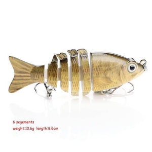 VTAVTA FISHING BASS LURE MULTI JOINTED ARTIFICIAL BAIT SEGMENT LIFELIKE TROUT SWIMBAIT HARD CRANKBAIT TREBLE HOOKS