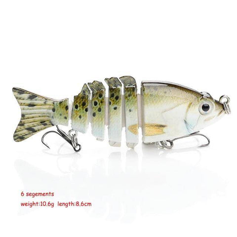 Image of VTAVTA FISHING BASS LURE MULTI JOINTED ARTIFICIAL BAIT SEGMENT LIFELIKE TROUT SWIMBAIT HARD CRANKBAIT TREBLE HOOKS