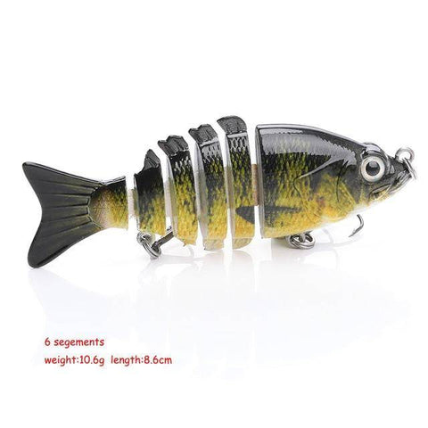 Image of VTAVTA FISHING BASS LURE MULTI JOINTED ARTIFICIAL BAIT SEGMENT LIFELIKE TROUT SWIMBAIT HARD CRANKBAIT TREBLE HOOKS