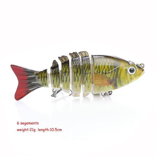 VTAVTA FISHING BASS LURE MULTI JOINTED ARTIFICIAL BAIT SEGMENT LIFELIKE TROUT SWIMBAIT HARD CRANKBAIT TREBLE HOOKS